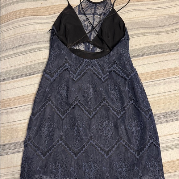 Free People Navy Lace Backless Dress - Picture 3 of 6